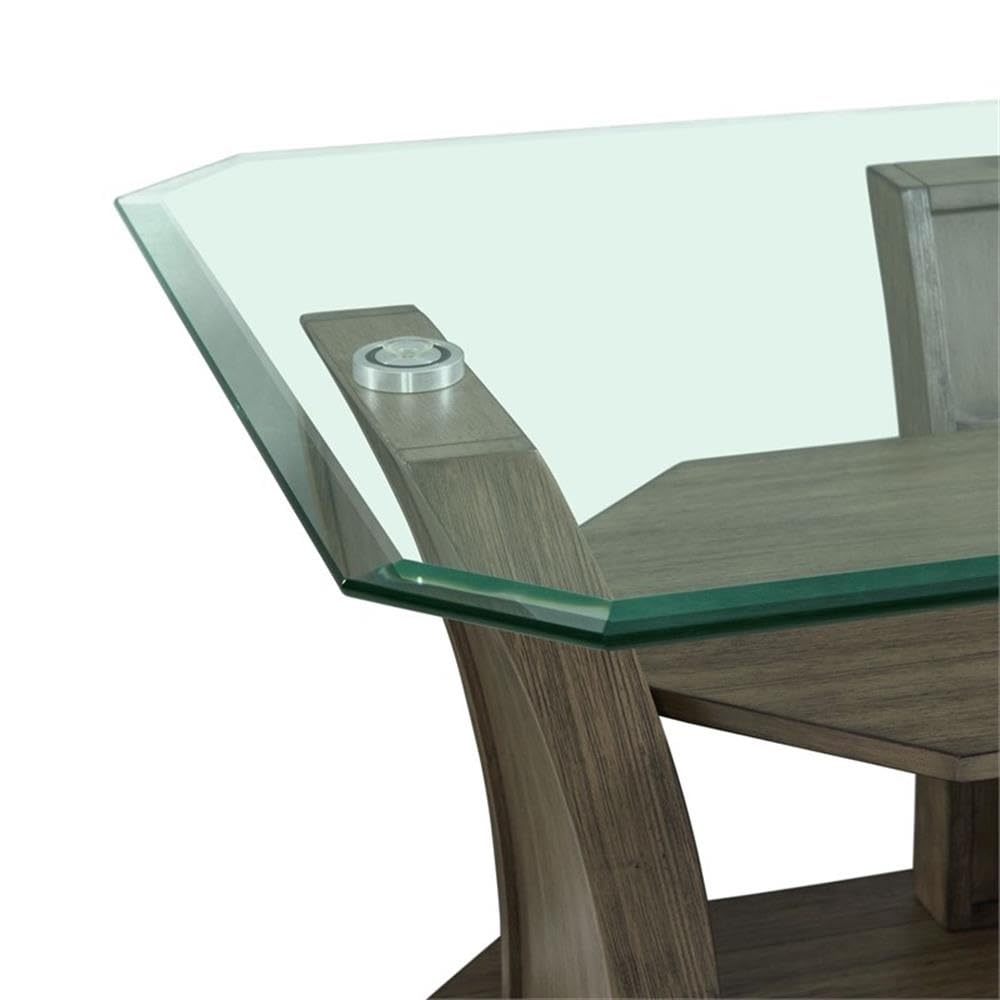 Picket House Furnishings Simms Modern Rectangular Coffee Table - Grey Wood Finish for Living Room, Lounge & Office Decor