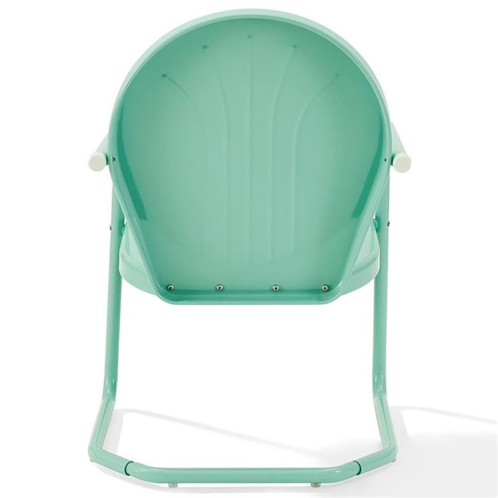 Durable Industrial Steel Metal Patio Chair - Aqua Gloss Finish for Outdoor Dining, Garden, Poolside & Backyard Relaxation