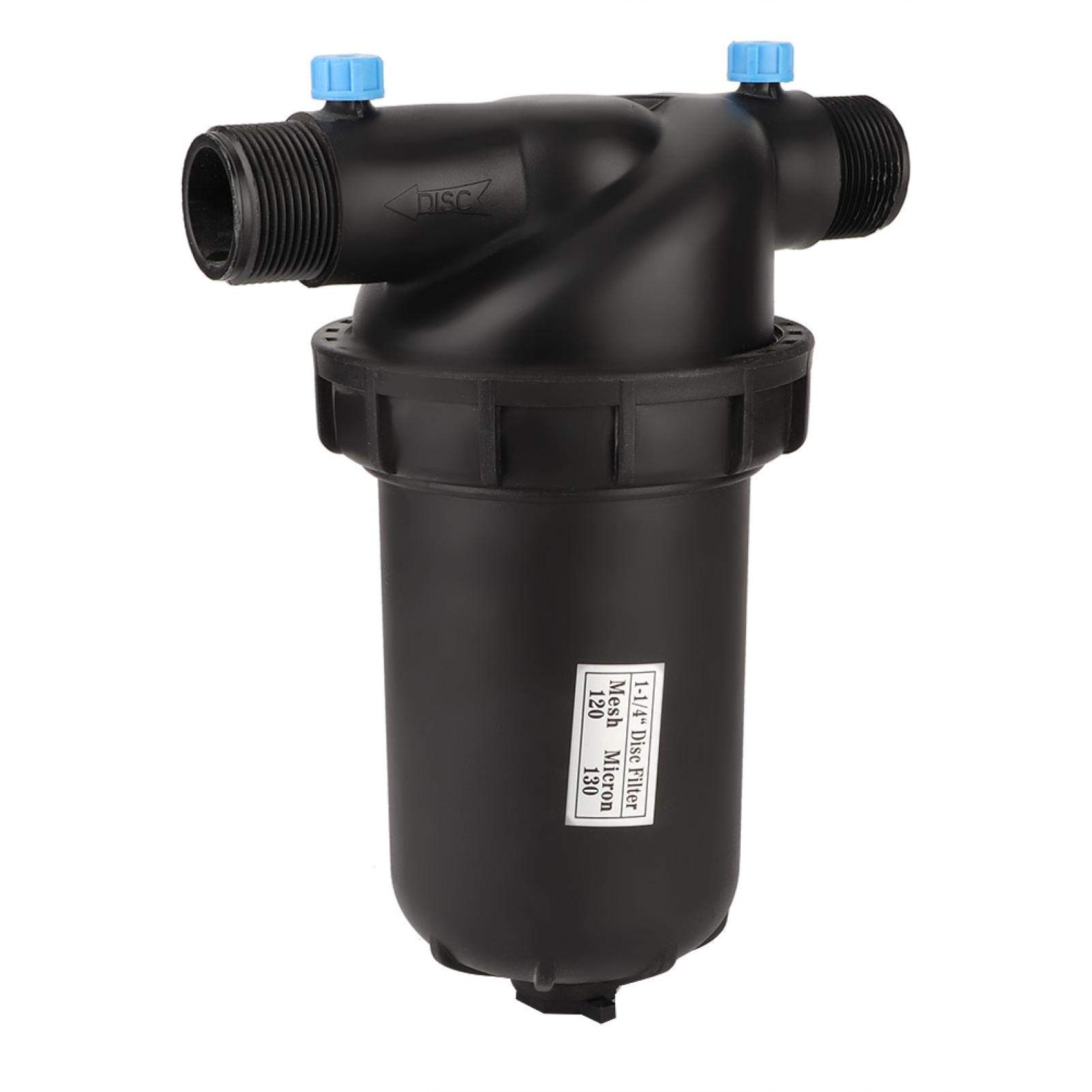 1-1/4 Inch Male Thread Irrigation Filter 120 Mesh - Durable Garden & Agriculture Water Filter for Drip Irrigation Systems & Pumps - Classic Black - Perfect for Home Gardens, Farms, and Greenhouse Watering