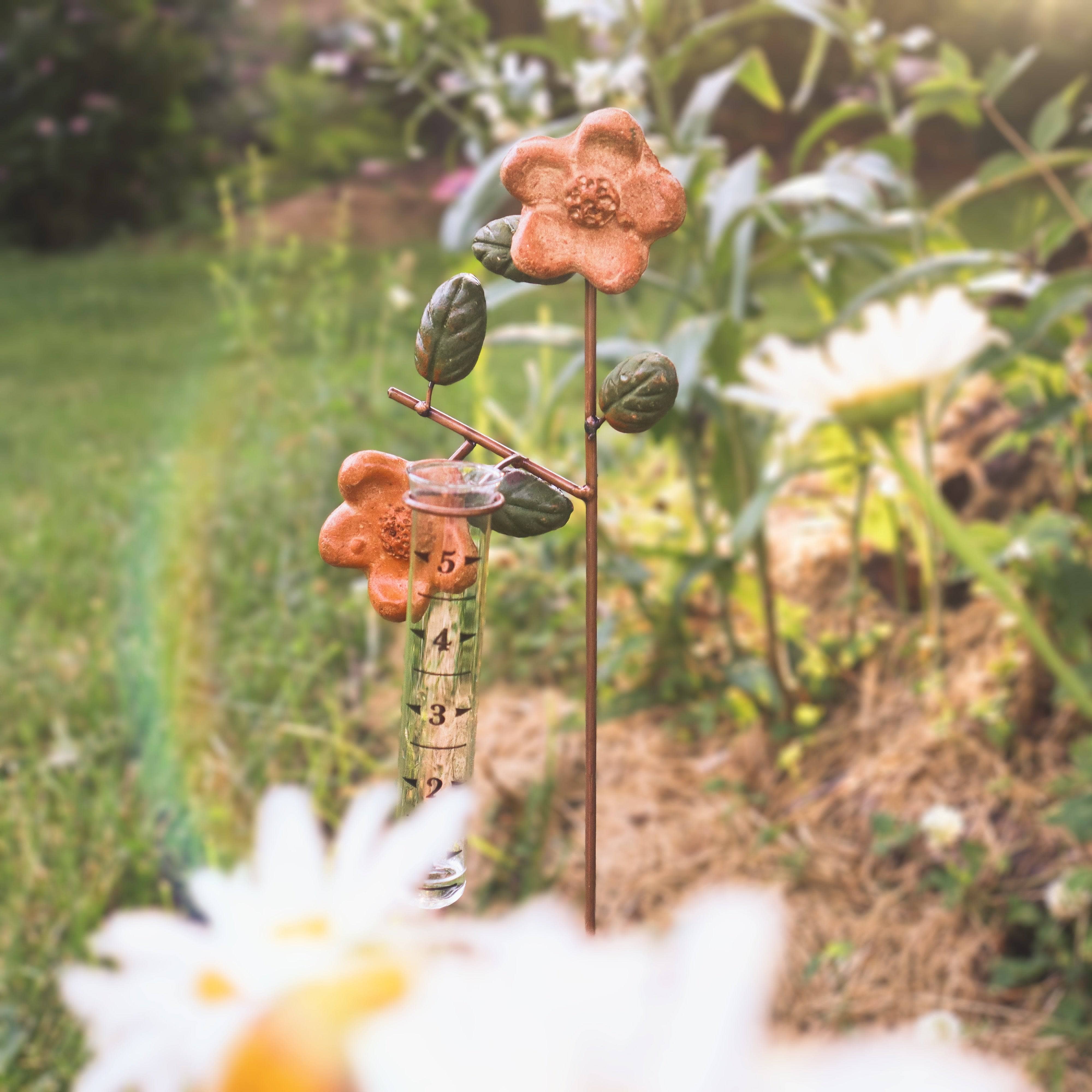 Apple Blossom Rain Gauge - Accurate Outdoor Rainfall Measurement for Garden, Lawn & Weather Enthusiasts | Perfect for Backyard, Farm & Weather Station Use
