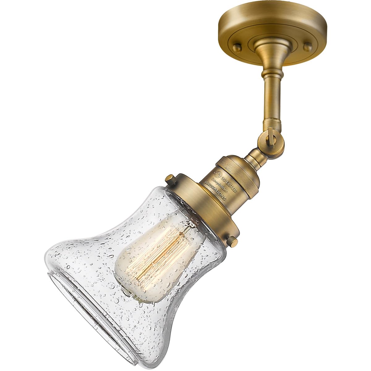 Innovations INNO203-BB-G194-LED Brass LED Wall Sconce Light Fixture - Modern Dimmable Lighting for Bedroom, Living Room & Hallway Decor