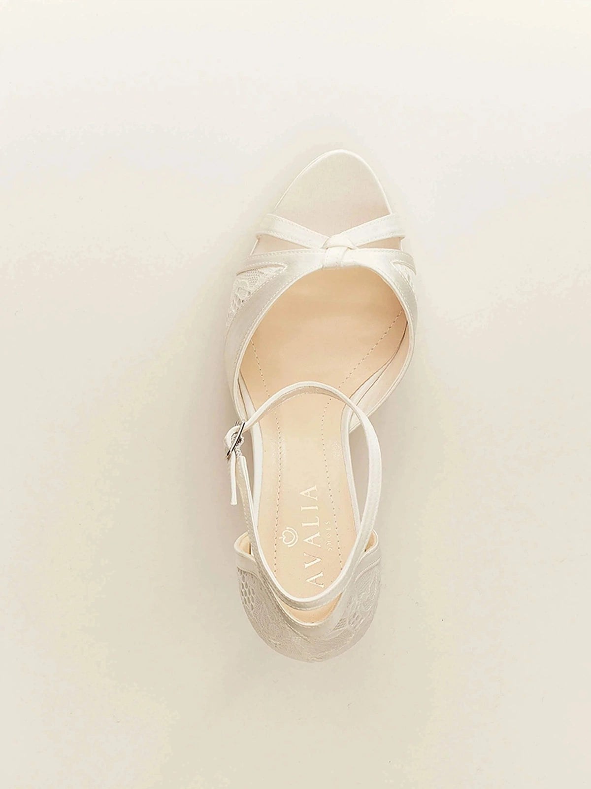 Ivory White Wedding Shoes for Bride - Elegant Satin & Lace Bridal Heels - ALBA Collection | Perfect for Church Ceremony, Reception & Photoshoots