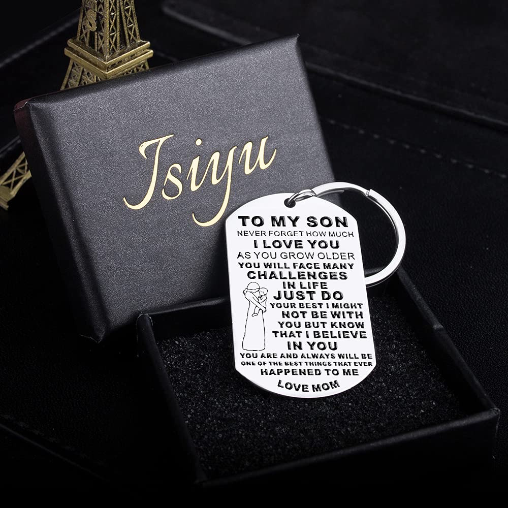 Personalized Inspirational Keychain Gift for Son - Birthday, Graduation Present for Teen Boys | Motivational Keepsake for Daily Encouragement & Special Occasions
