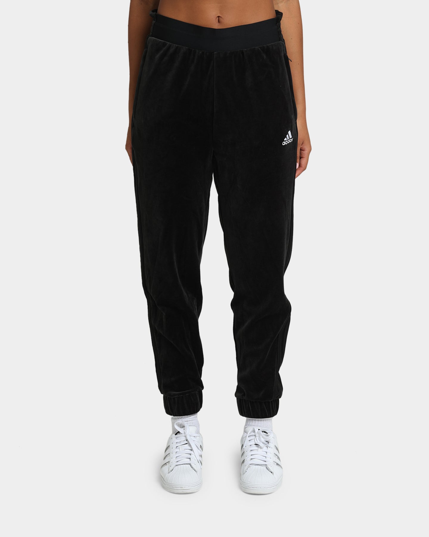 Adidas Women's Velour Sweatpants - Soft Lounge Pants for Women, Black - Perfect for Yoga, Running & Casual Wear