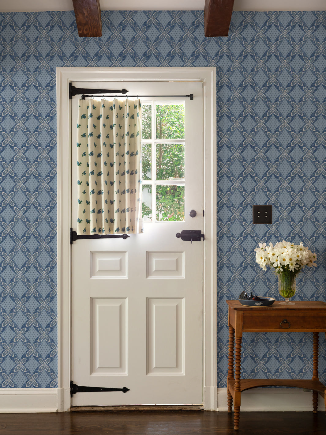 Nathan Turner 'Arthur' Blue on Blue Wallpaper - Premium Peel & Stick Wallpaper for Living Room, Bedroom, and Nursery Decor
