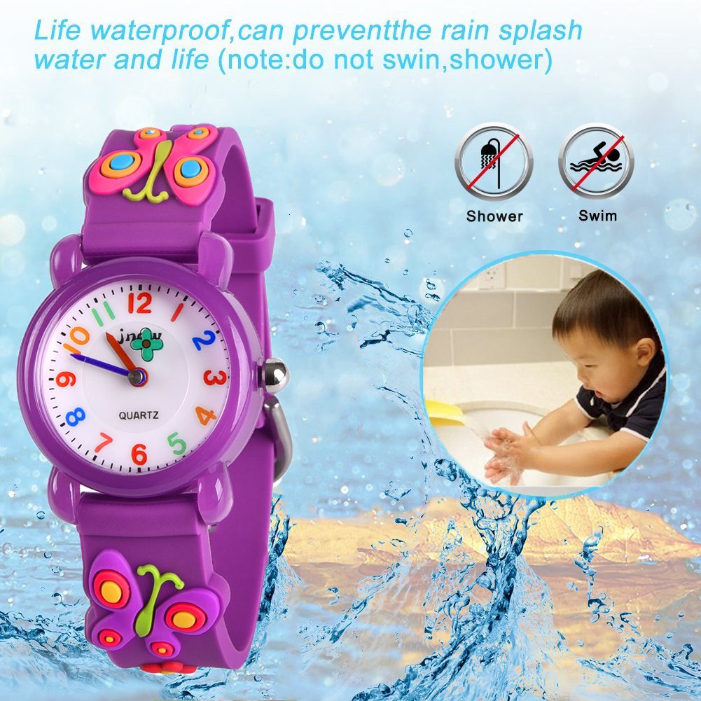 **3D Cartoon Waterproof Kids Watch for Girls Ages 3-8 - Cute & Durable Toddler Watch - Perfect Birthday Gift for Girls - Ideal for Swimming, Outdoor Play & Daily Use**