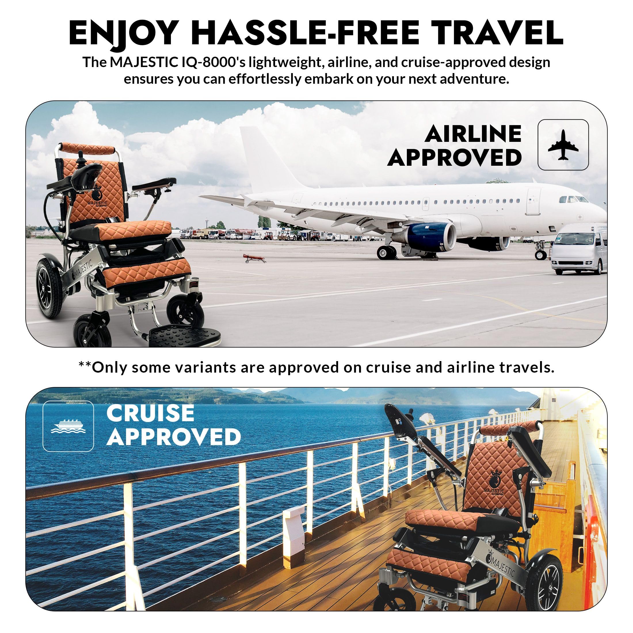 Foldable Lightweight Electric Wheelchair for Adults & Seniors - Portable Motorized Power Chair with Durable Ultra-Light Frame | Indoor & Outdoor Mobility, Travel, Shopping, Home Use