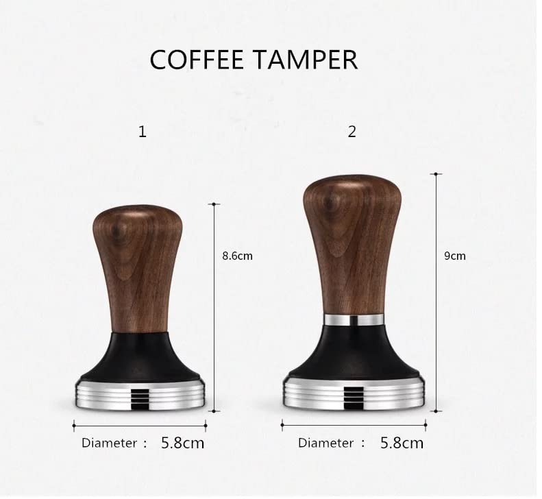 Premium 58mm Stainless Steel Espresso Coffee Tamper with Ergonomic Wooden Handle - Professional Barista Tool for Perfect Espresso Extraction at Home or Coffee Shop