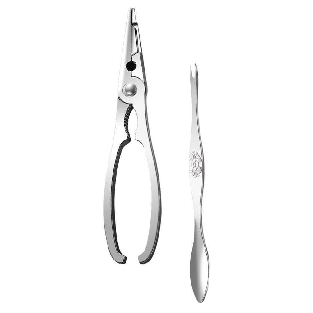 Premium Stainless Steel Seafood Cracker Set - 2-Piece Crab Leg Crackers with Needle Picks & Forks - Oyster Lobster Shellfish Tools - Dishwasher Safe Flatware for Seafood Lovers | Perfect for Crab Legs, Lobster Tails, Oysters & Clams at Restaurants or Home Dining