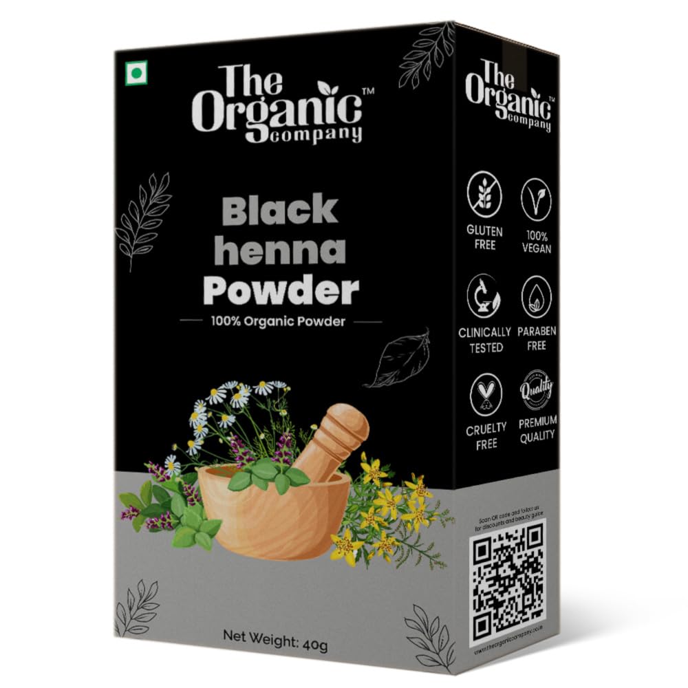 Organic Black Henna Hair Dye Powder - Long Lasting Natural Hair Color for Women & Men | Herbal Hair Growth Treatment | Pure Original Henna Leaves | Perfect for DIY Hair Coloring, Gray Coverage & Hair Care Routine