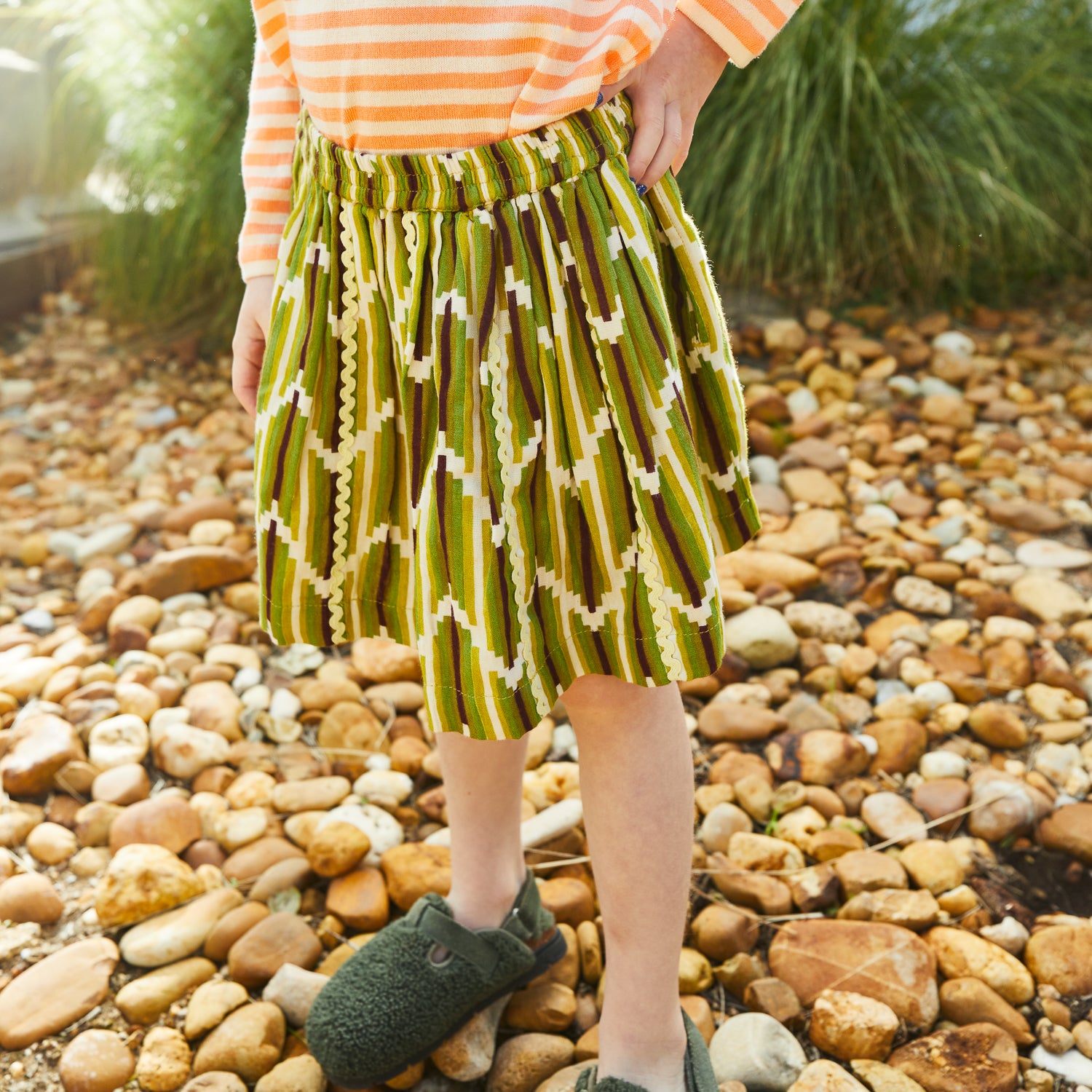 Nisha Girls' Floral Print Skirt - Soft Cotton A-Line Skirt for Toddlers & Kids - Perfect for School, Parties & Playtime
