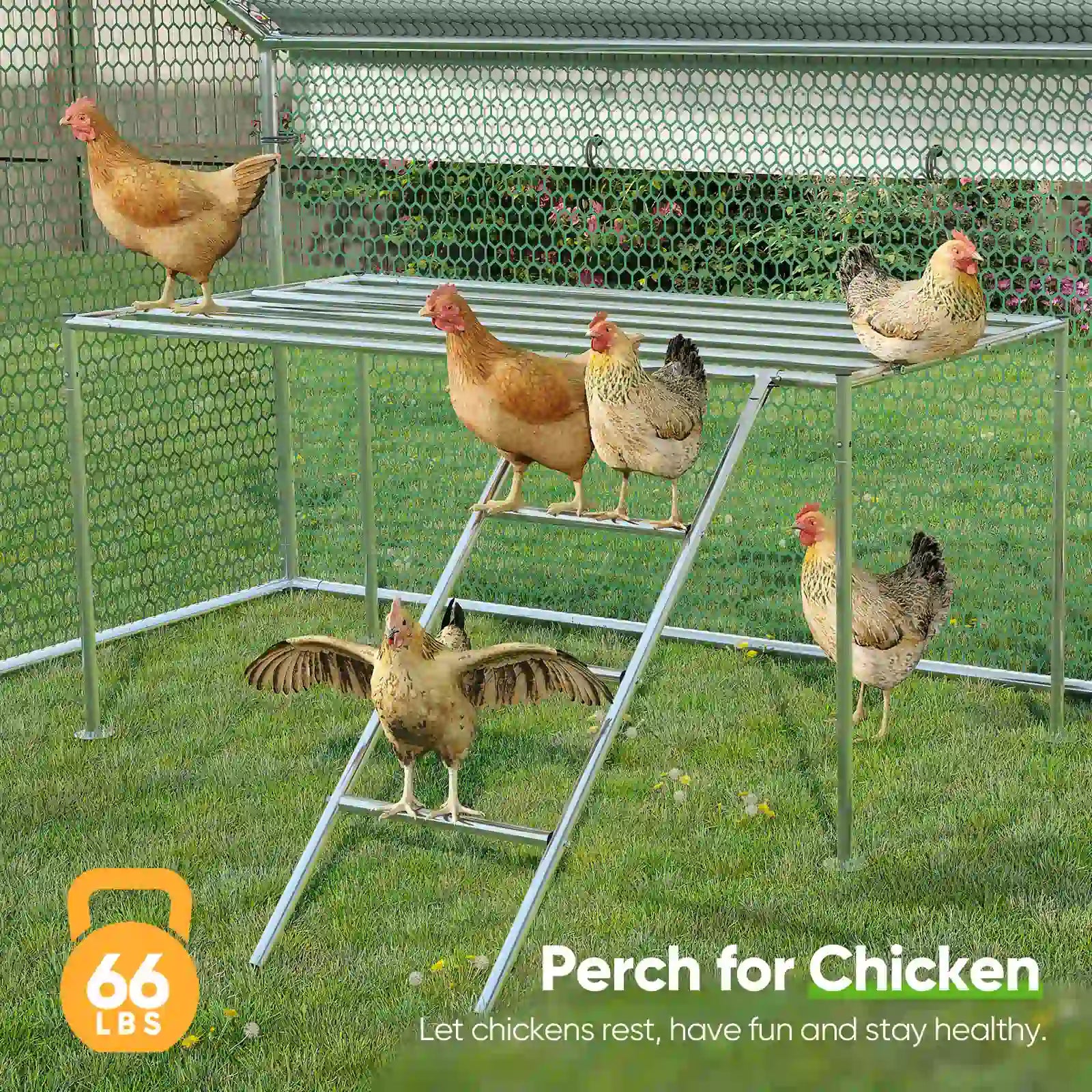 Large Metal Chicken Coop Run - Durable Outdoor Poultry Pen for Hens & Roosters - Perfect for Backyard Farming & Free Range Chicken Keeping