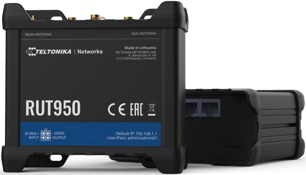 Teltonika RUT950 Industrial 4G LTE WiFi Router with Dual SIM, VPN & Hotspot | Verizon/AT&T/T-Mobile Compatible | Automatic Failover & WAN Backup | Ideal for Remote Work, IoT & Industrial Applications