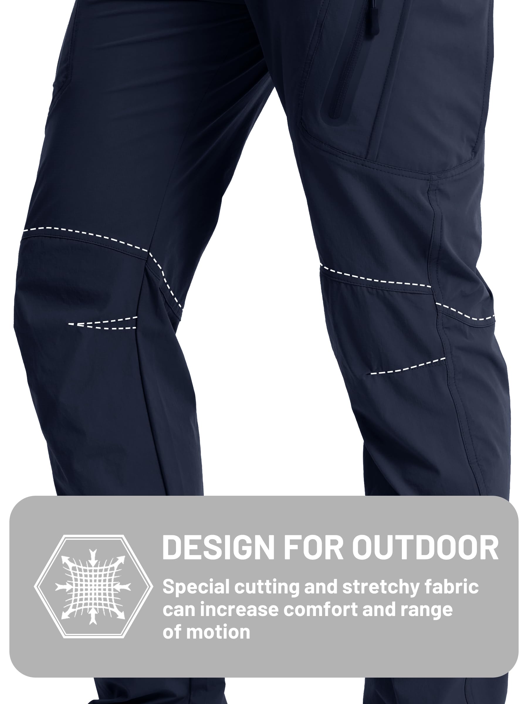TACVASEN Men's Lightweight Hiking Tactical Pants - Waterproof Quick Dry Cargo Work Pants with 8 Pockets for Outdoor, Camping & Rainy Weather Activities