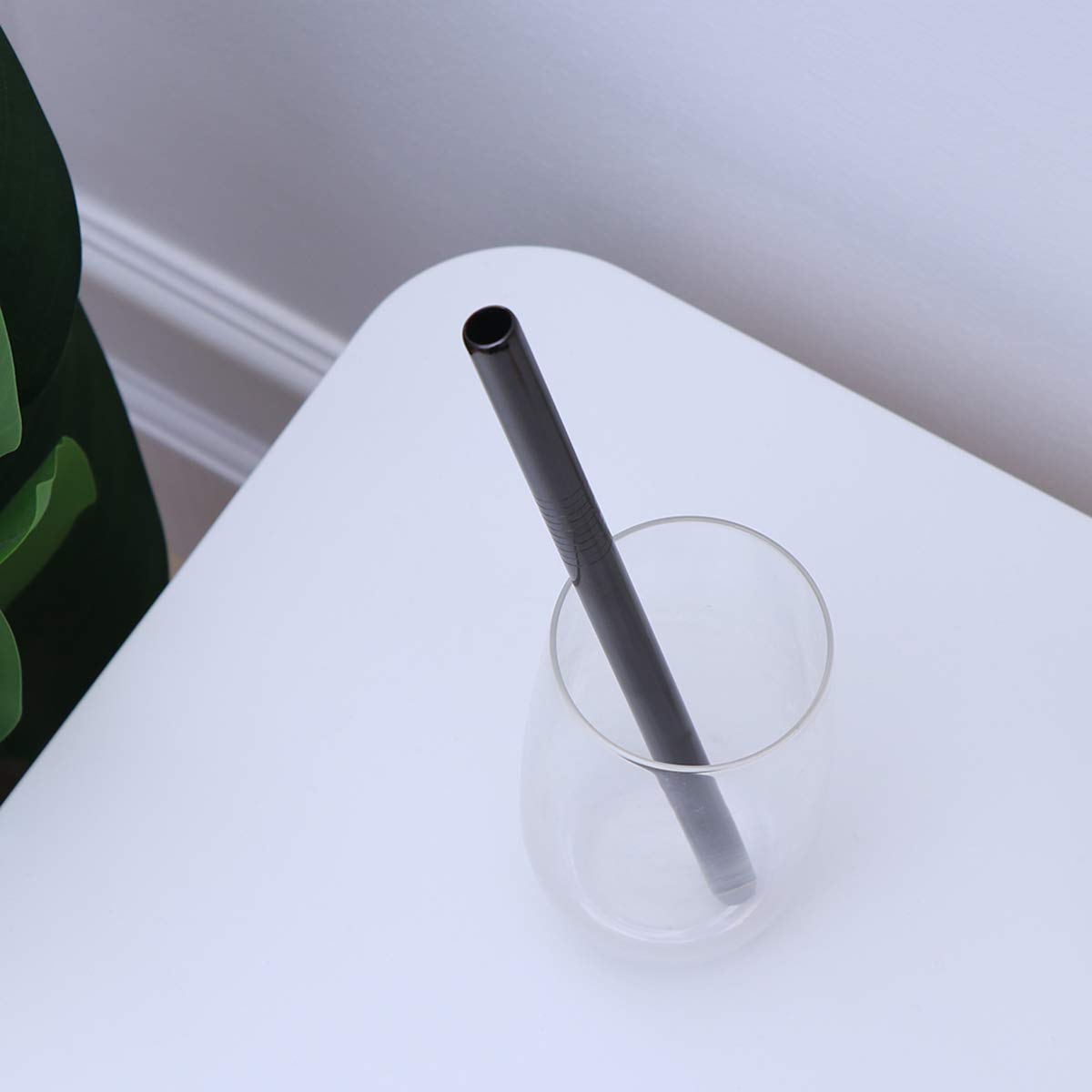 Cabilock 1 Pack Reusable Stainless Steel Straight Drinking Straws for Tumblers, Smoothies, Iced Coffee & Milk - Eco-Friendly Metal Straws for Home, Office & Travel Use