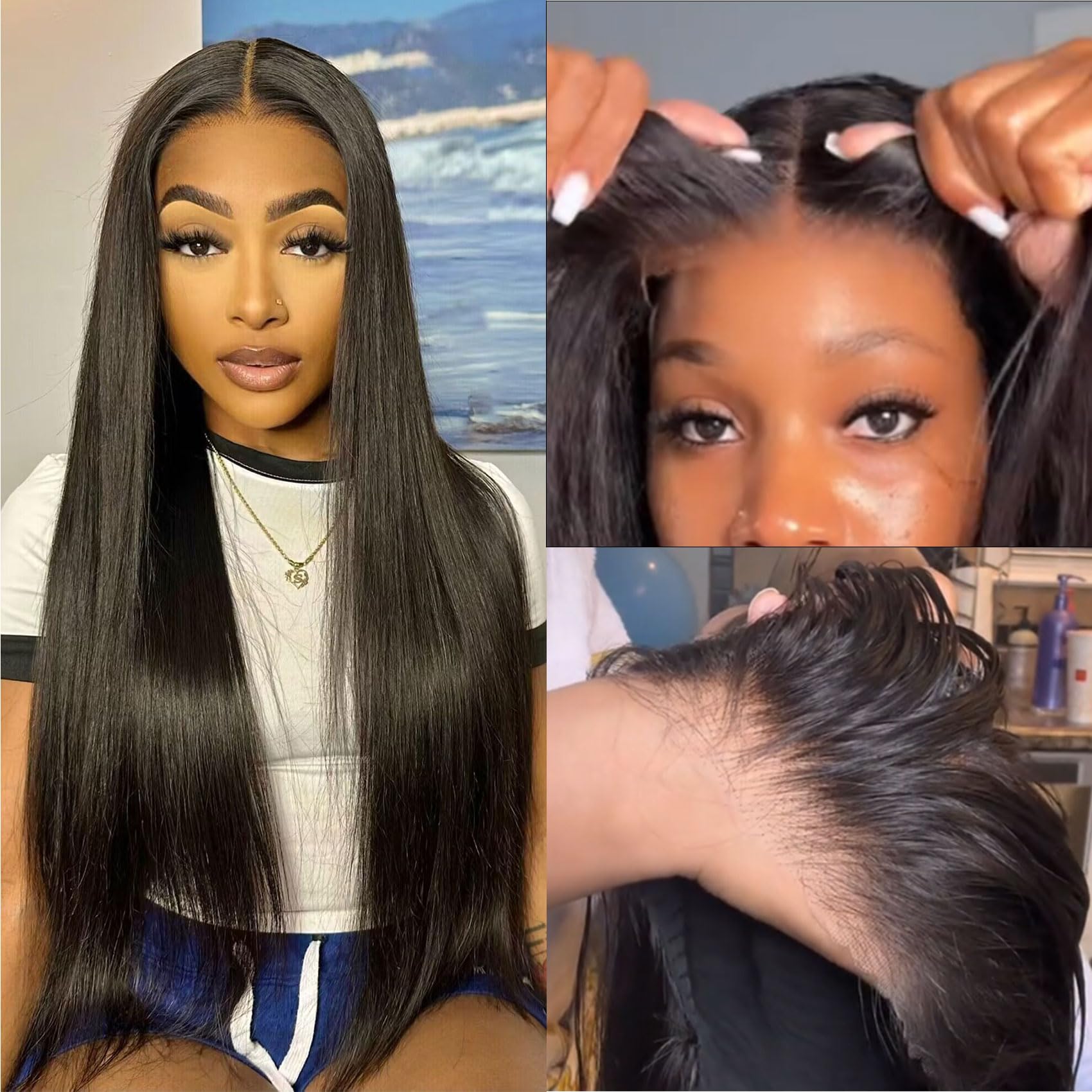 Go Glueless Wigs for Women - 100% Human Hair 22Inch HD Lace Front Wig with Pre Plucked & Pre Cut 4X6 Lace | Beginner Friendly, Natural & Comfortable | Perfect for Daily Wear, Cosplay & Protective Hairstyles