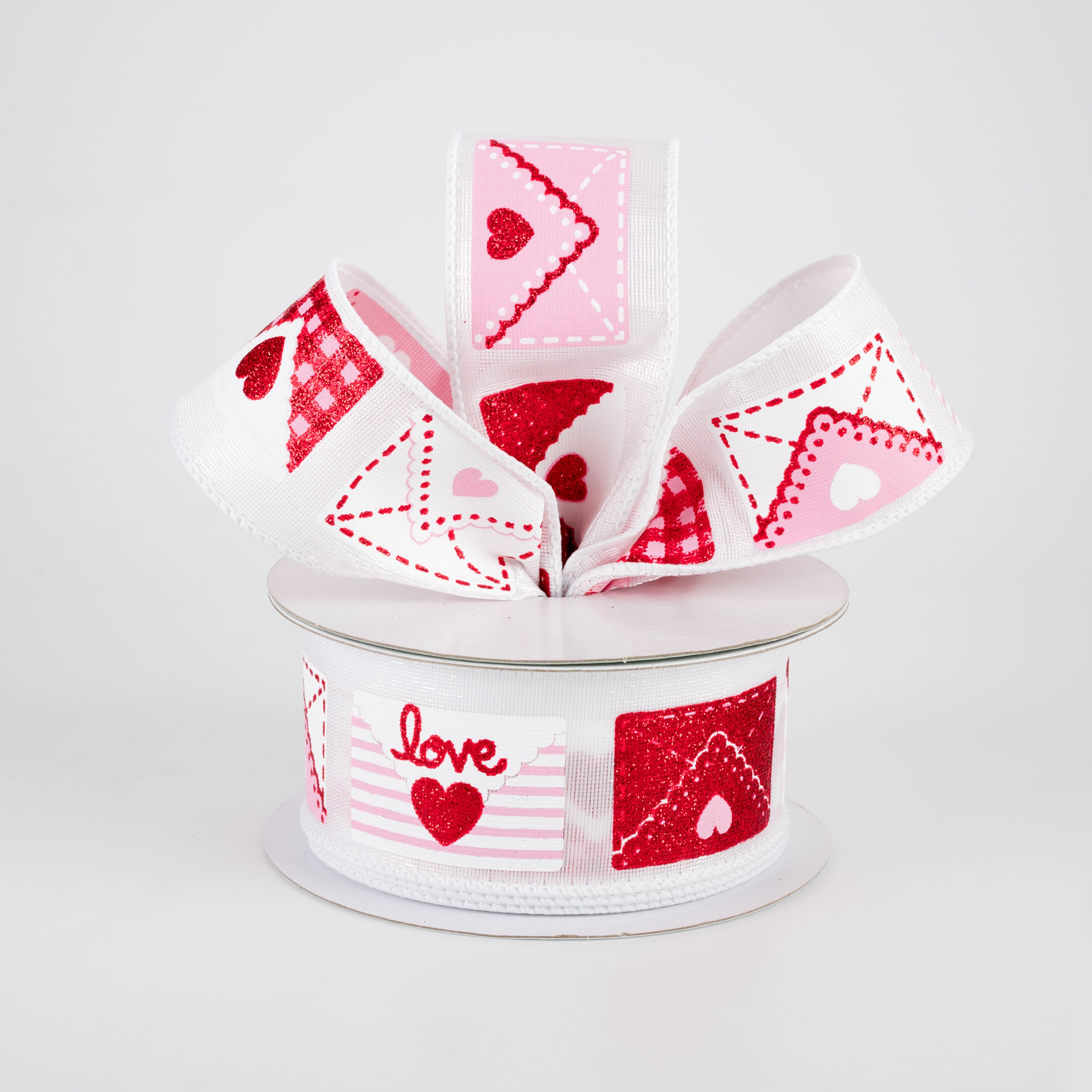 1.5 Inch Love Letters Ribbon - White Decorative Ribbon (10 Yards) for Gift Wrapping, Wedding Decorations, and DIY Crafts