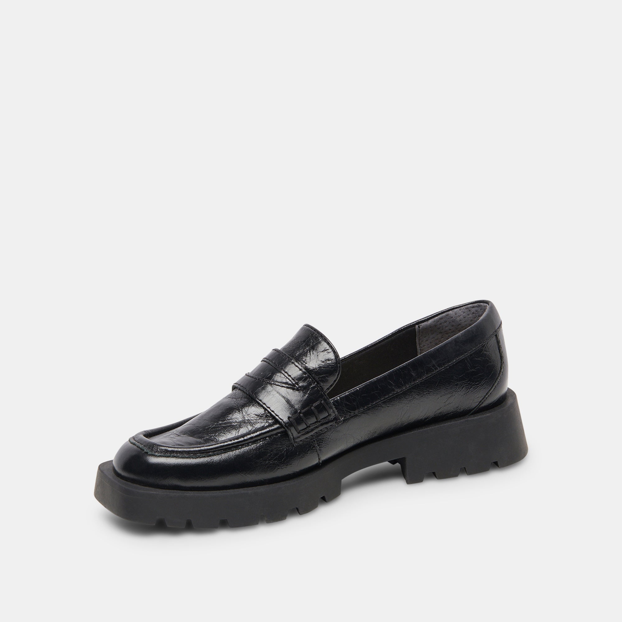 ELIAS FLATS ONYX CRINKLE PATENT Leather Women's Shoes - Comfortable & Stylish for Work, Office & Everyday Wear