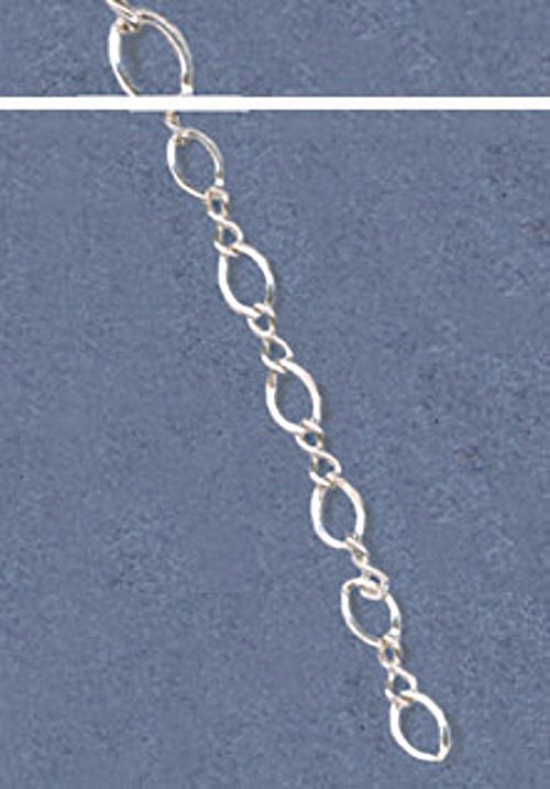 925 Solid Sterling Silver 4mm Long & Short Loop Chain by the Foot - Bulk Jewelry Chain Made in USA (460 126) - Perfect for DIY Jewelry Making, Necklace Extenders & Craft Projects