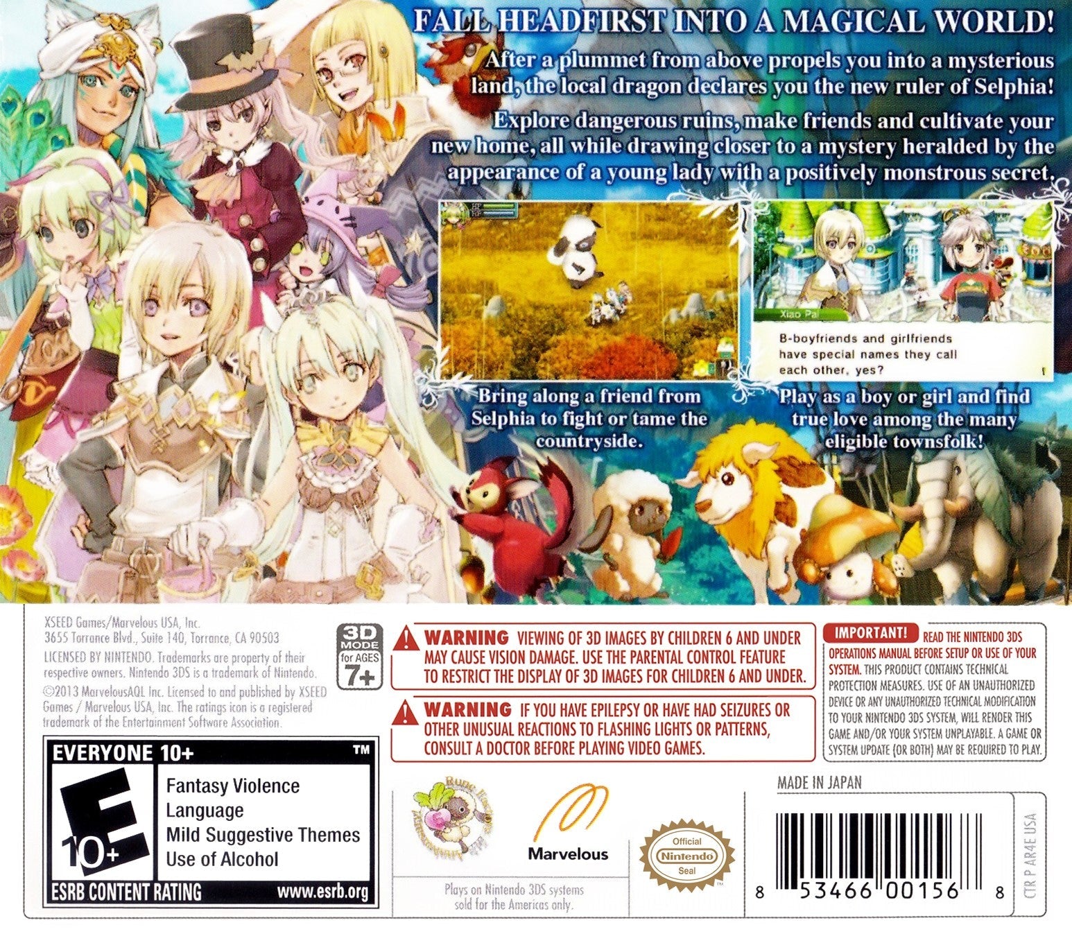 Used Rune Factory 4 Nintendo 3DS Video Game - Classic RPG Adventure for Farming, Combat & Romance Simulation
