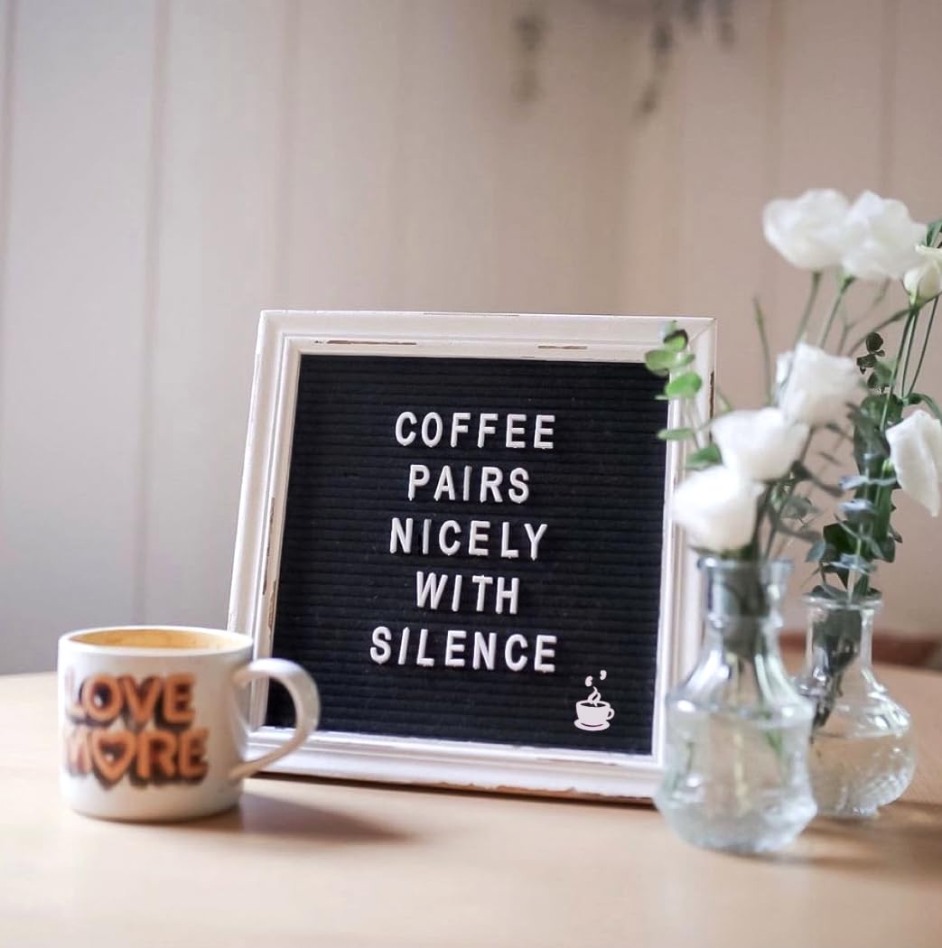 10x10 Rustic Farmhouse Black Felt Letter Board with Wooden Frame - Changeable Message Sign for Baby Announcements, Weddings & Home Decor - Includes 350 Letters & Stand (Perfect for Nursery, Events & Rustic Weddings)