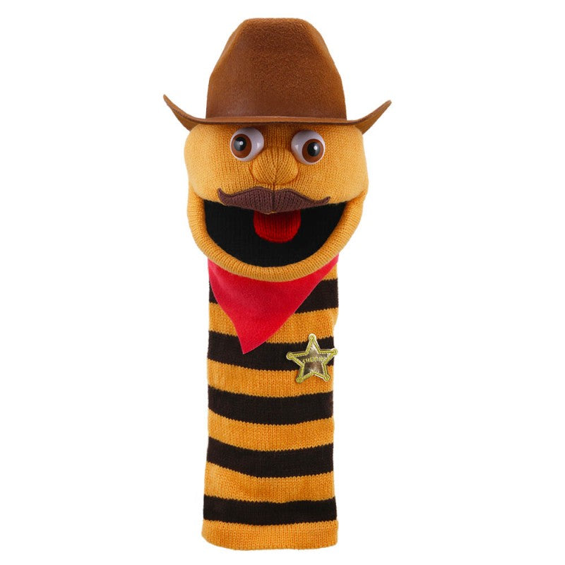 Sheriff Hand Puppet 42cm - Soft Plush Animal Sock Puppet for Kids Storytelling, Role Play & Educational Fun - Perfect for Classroom, Daycare & Family Playtime