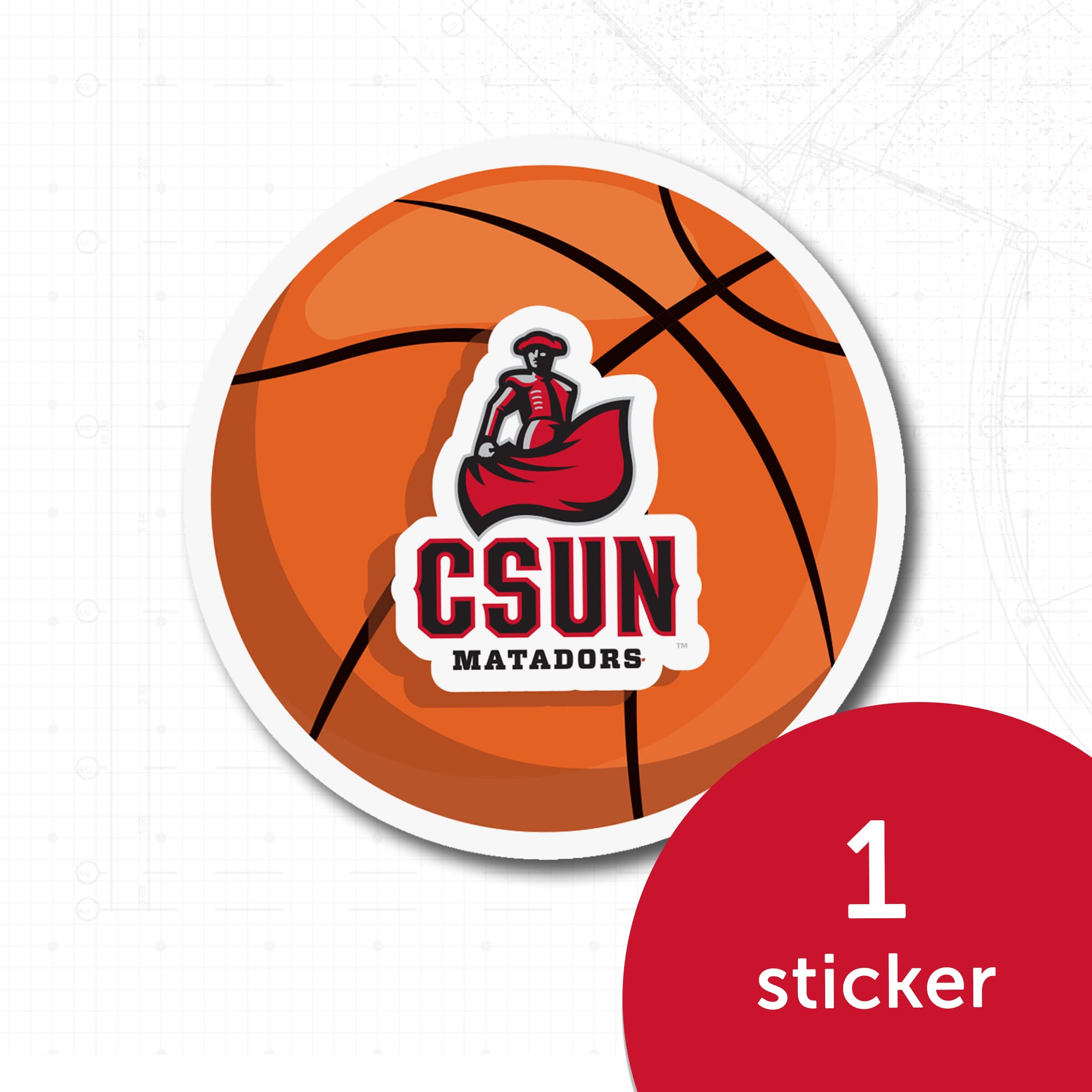 CSUN Matadors Basketball Logo Vinyl Decal Sticker - Desert Cactus Design for Laptop, Water Bottle, Car & Scrapbook - Perfect for Cal State Northridge University Fans & Alumni Gifts