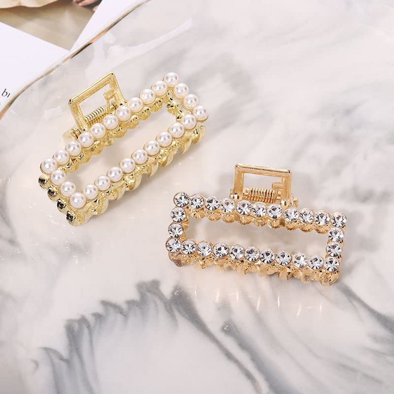 Stylish Metal Claw Hair Clips for Women & Girls - Golden Hair Accessories (6-Pack) - Perfect for Parties, Weddings & Everyday Fashion