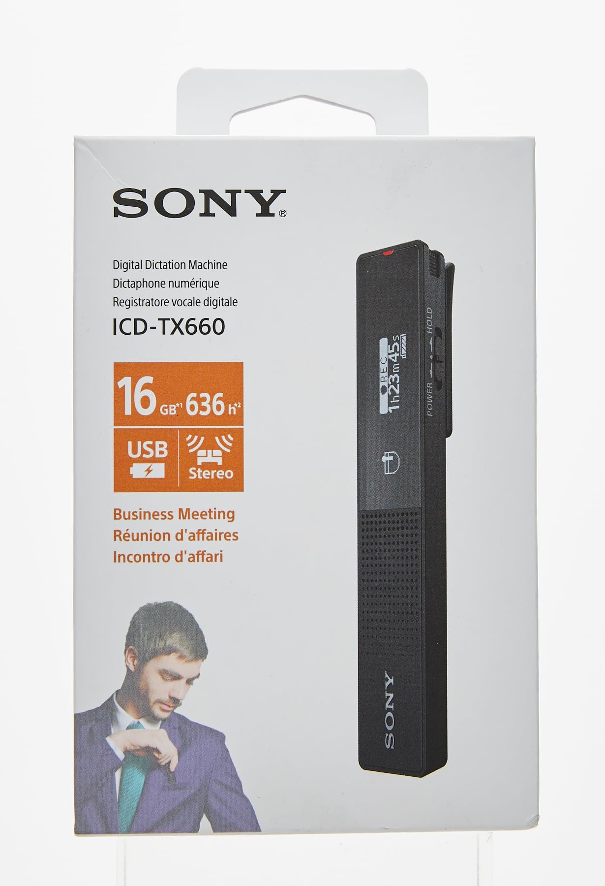 Sony ICD-TX660 Slim Digital Voice Recorder with OLED Display - Black | Compact Audio Recording Device for Lectures, Meetings & Interviews | High-Quality Sound for Professionals & Students