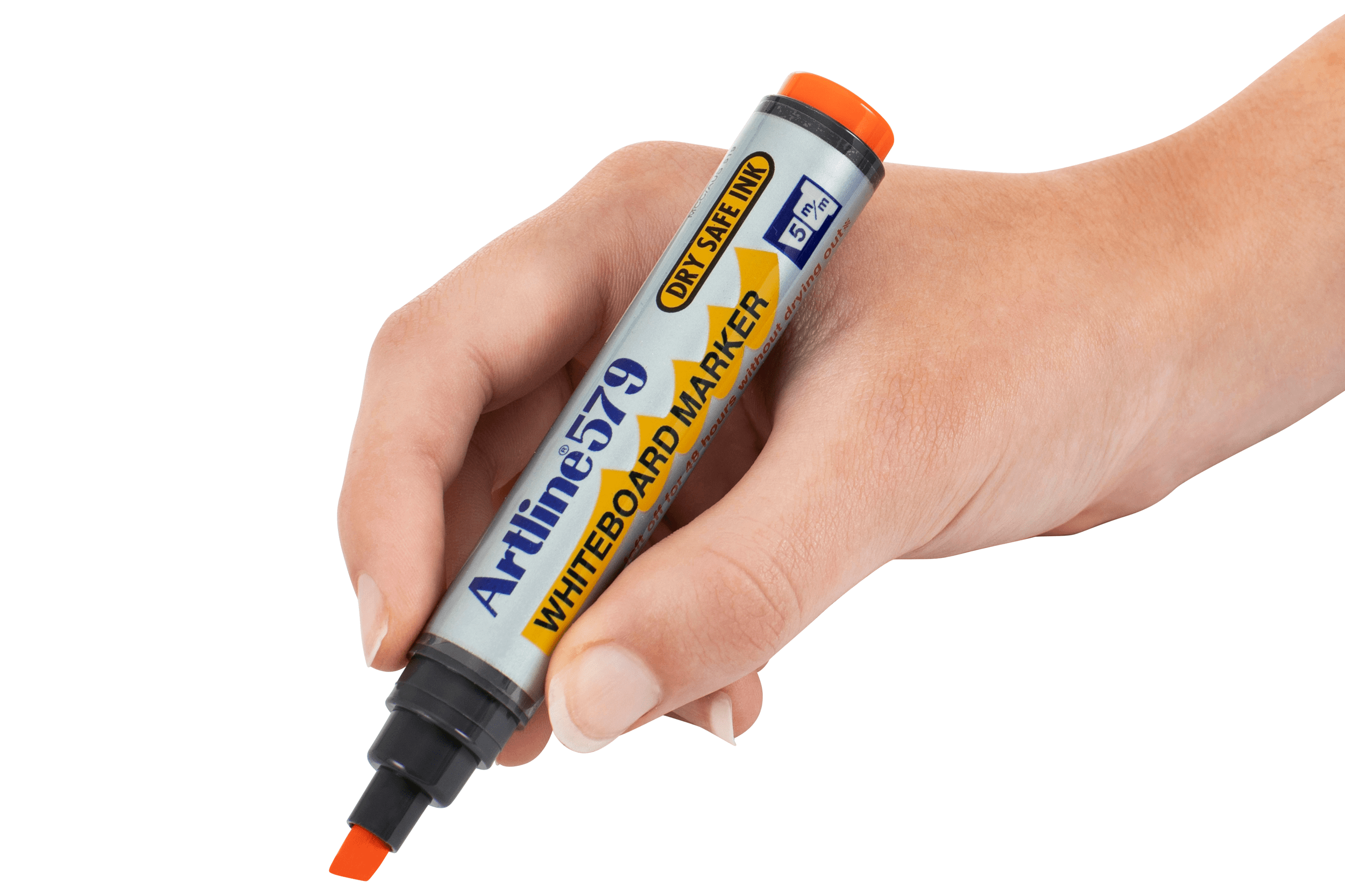 Artline 579 Whiteboard Marker - 5mm Chisel Tip, Orange Ink, Pack of 12 - Perfect for Office, Classroom & Home Whiteboard Presentations
