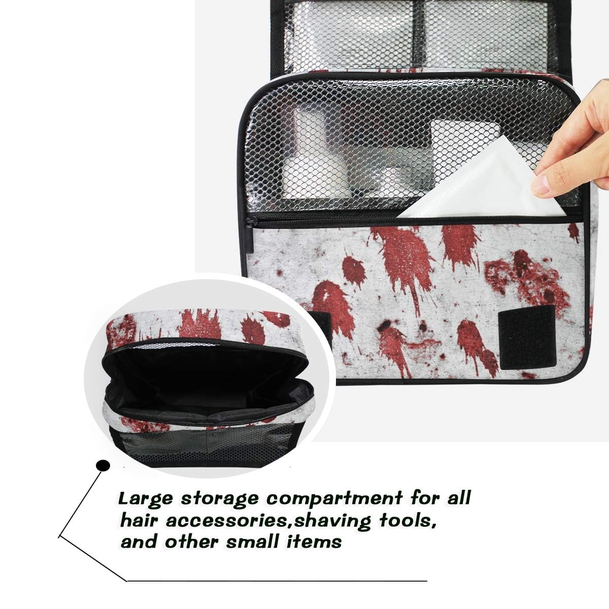 Large Capacity Hanging Toiletry Bag for Women - Travel Cosmetic Organizer & Makeup Pouch with Sturdy Hook | Perfect for Business Trips, Vacations & Gym Use
