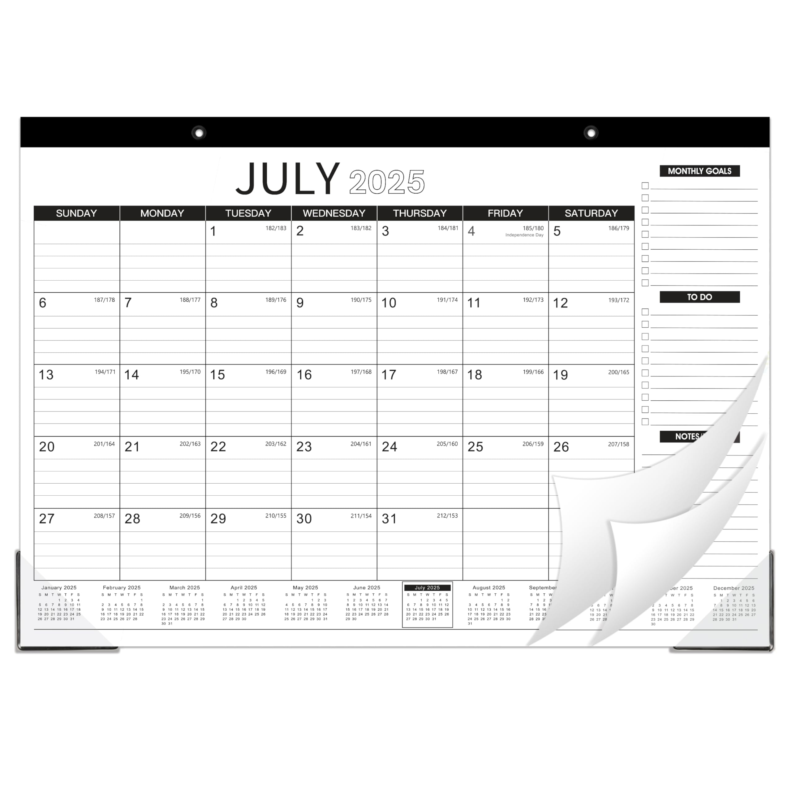 2025-2026 Desk Calendar | 18-Month Planner (July 2025 - December 2026) | 2-in-1 Desktop & Wall Calendar | 17