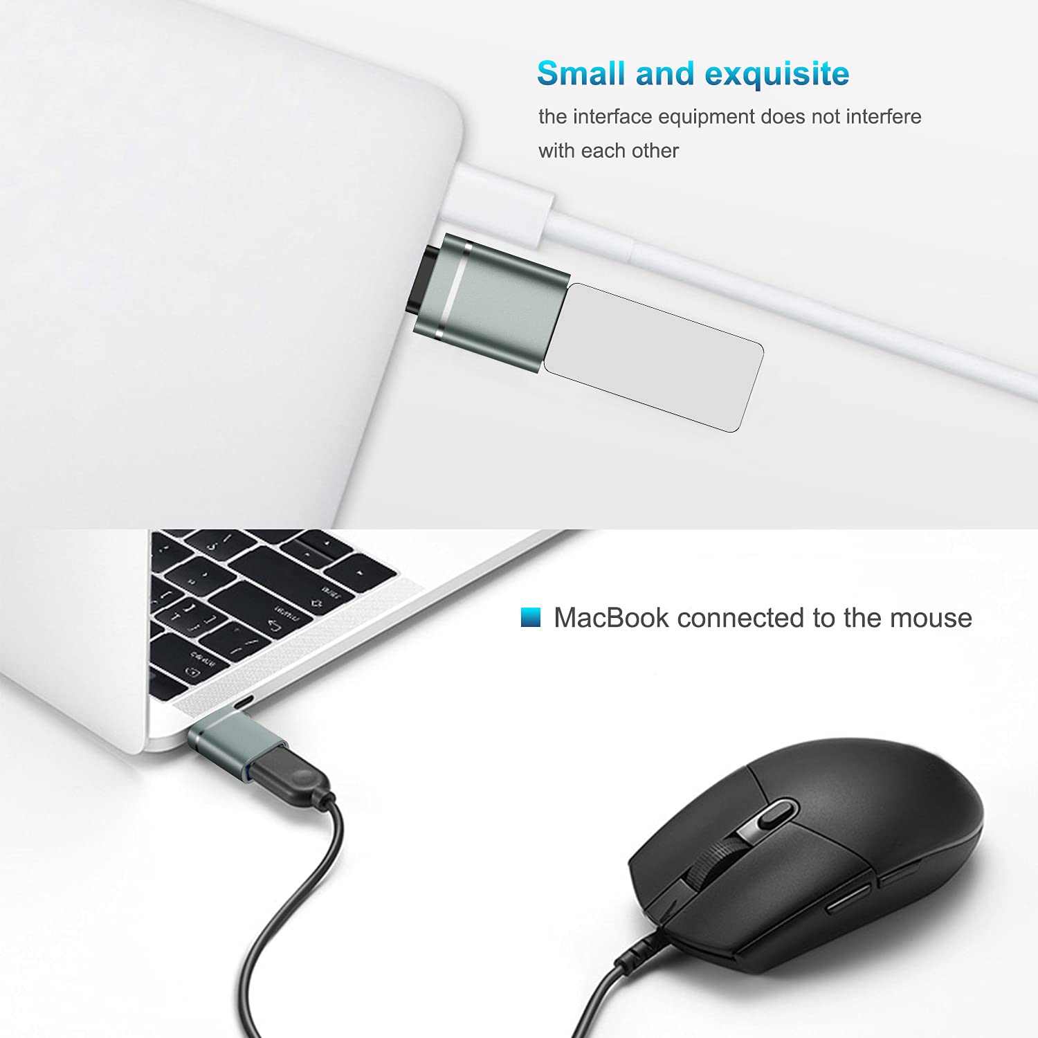 USB C to USB 3.0 Adapter 3-Pack, USB Type C Male to USB Female Converter - Compatible with MacBook Pro 2020, MacBook Air 2020, iMac 2021, iPad Pro 2021 & Thunderbolt 3 Devices (Gray) - Perfect for Data Transfer, Charging & Connecting Peripherals