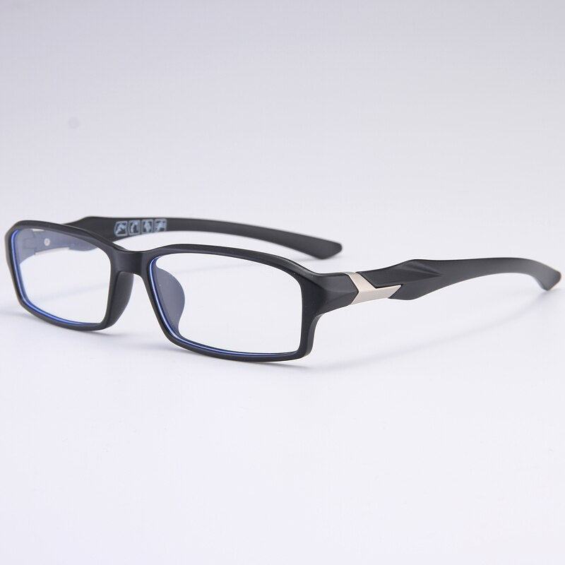 Bclear Men's Full Rim Rectangle TR90 Titanium Sport Eyeglasses Frame - Lightweight Durable My6059 for Running, Cycling & Outdoor Activities