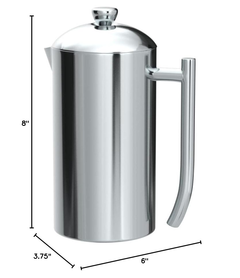 Premium Frieling Double-Walled Stainless Steel French Press Coffee Maker - 23oz, Insulated & Durable for Hot or Cold Brew - Perfect for Home, Office & Camping Coffee Lovers
