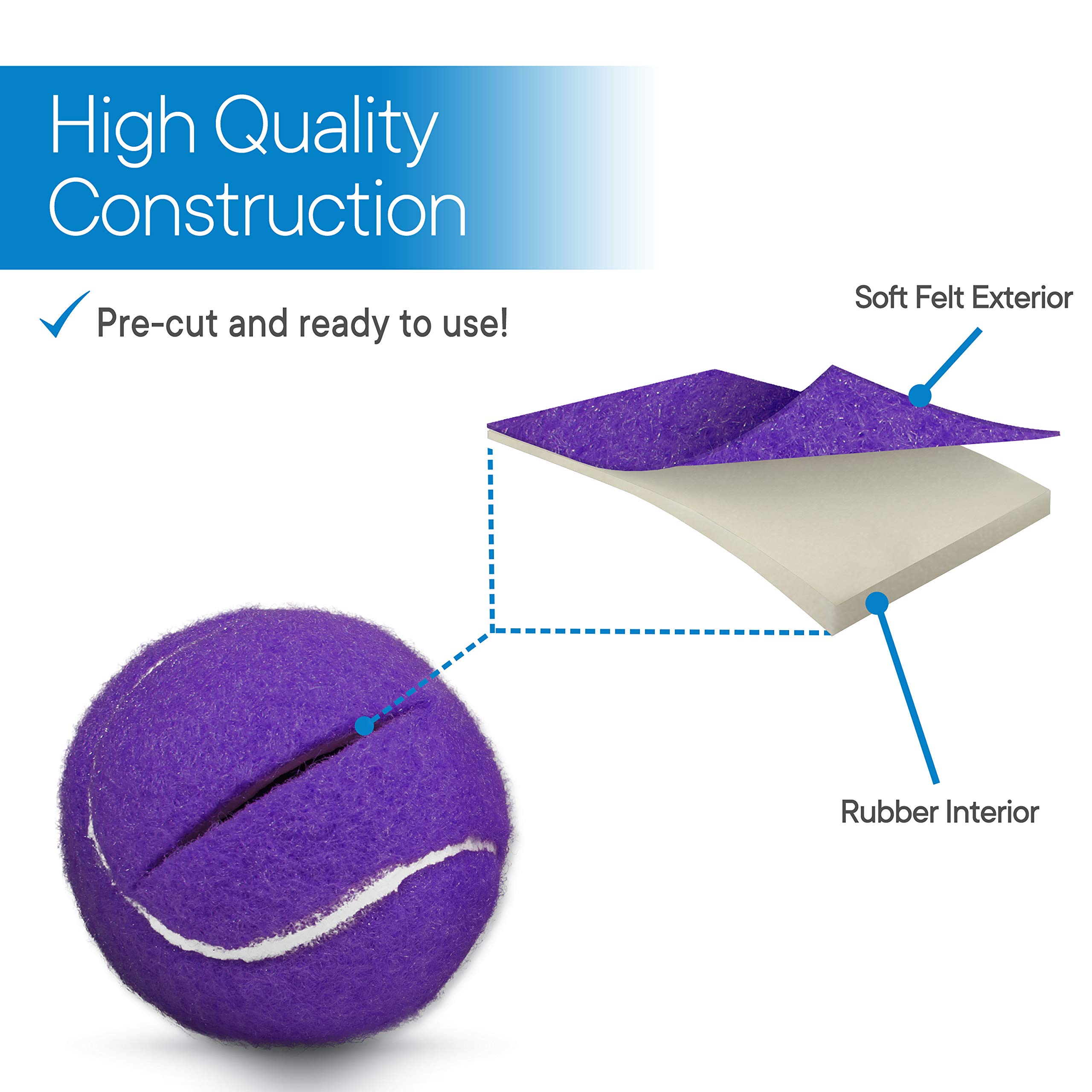 RMS Walker Glide Balls - Set of 2 Purple Mobility Aid Balls with Precut Opening for Easy Installation, Fits Most Walkers - Perfect for Seniors & Recovery After Surgery