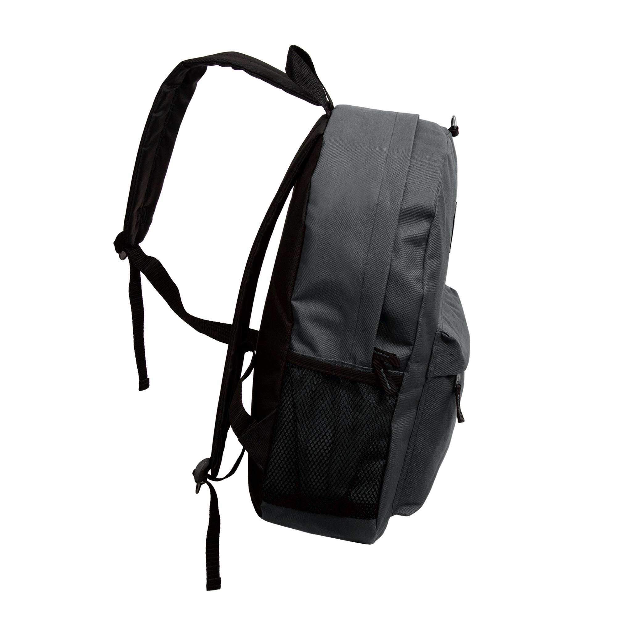 17 Inch Classic Charcoal Backpacks - Bulk Case of 24 Durable School Bookbags for Students, Travel & Outdoor Activities