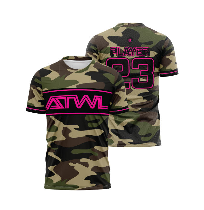 Men's Army Camo Full Dye Jersey - Breathable Sports Shirt for Hunting, Airsoft & Outdoor Activities