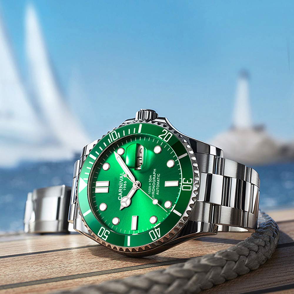 MASTOP Men's Automatic Watch - Classic Self-Winding Mechanical Watch with Rotating Bezel, Stainless Steel Case, Business Casual Dress Watch for Office, Formal Events & Everyday Wear