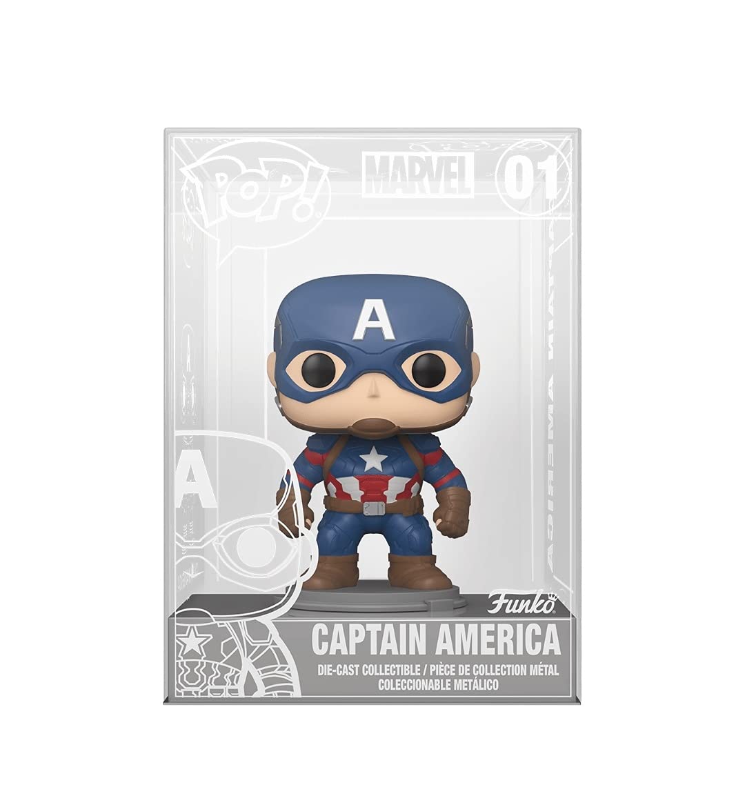Funko POP! Marvel Die-Cast Captain America #01 Collectible Figure – Perfect for Marvel Fans, Comic Book Collectors, and Home Office Display