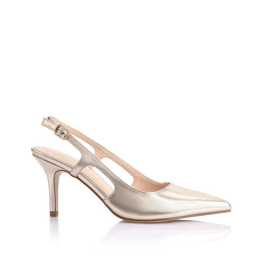 Lena Sling Back Pumps Women's High Heels - Elegant Champagne Color for Party, Wedding & Evening Events | Comfortable Dress Shoes for Women