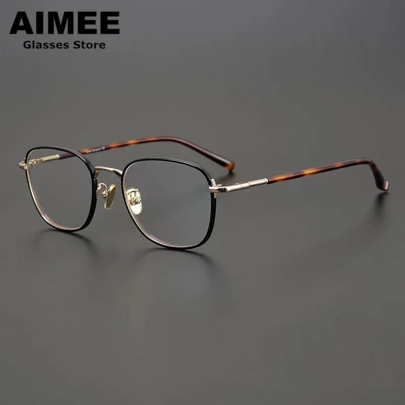 Aimee Women's Full Rim Square Titanium Acetate Eyeglasses Frame 92214 - Lightweight & Durable for Work, Reading & Fashion