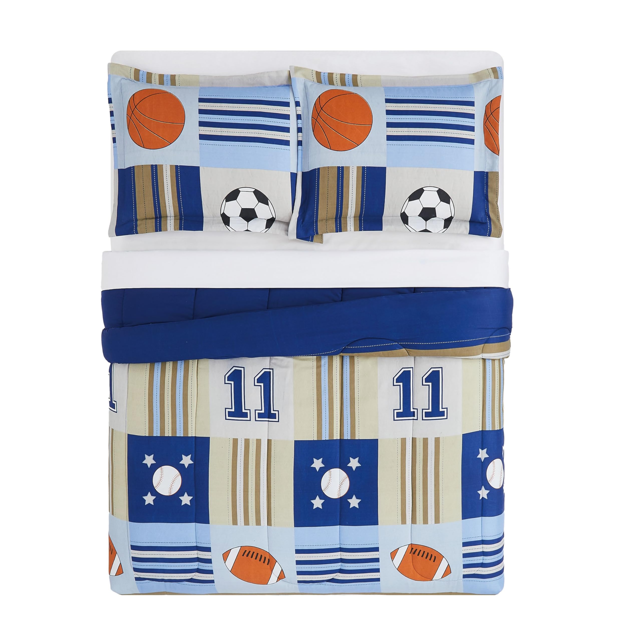 Premium Denim & Khaki Twin Comforter Set - Soft Bedding for Teens & Dorms - Perfect for College Rooms, Guest Beds & Cozy Sleep