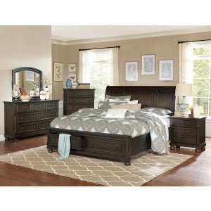 Begonia Queen Platform Bed with Footboard Storage - Modern Upholstered Bed Frame with Underbed Storage for Small Spaces | Perfect for Apartments, Guest Rooms & Master Bedrooms