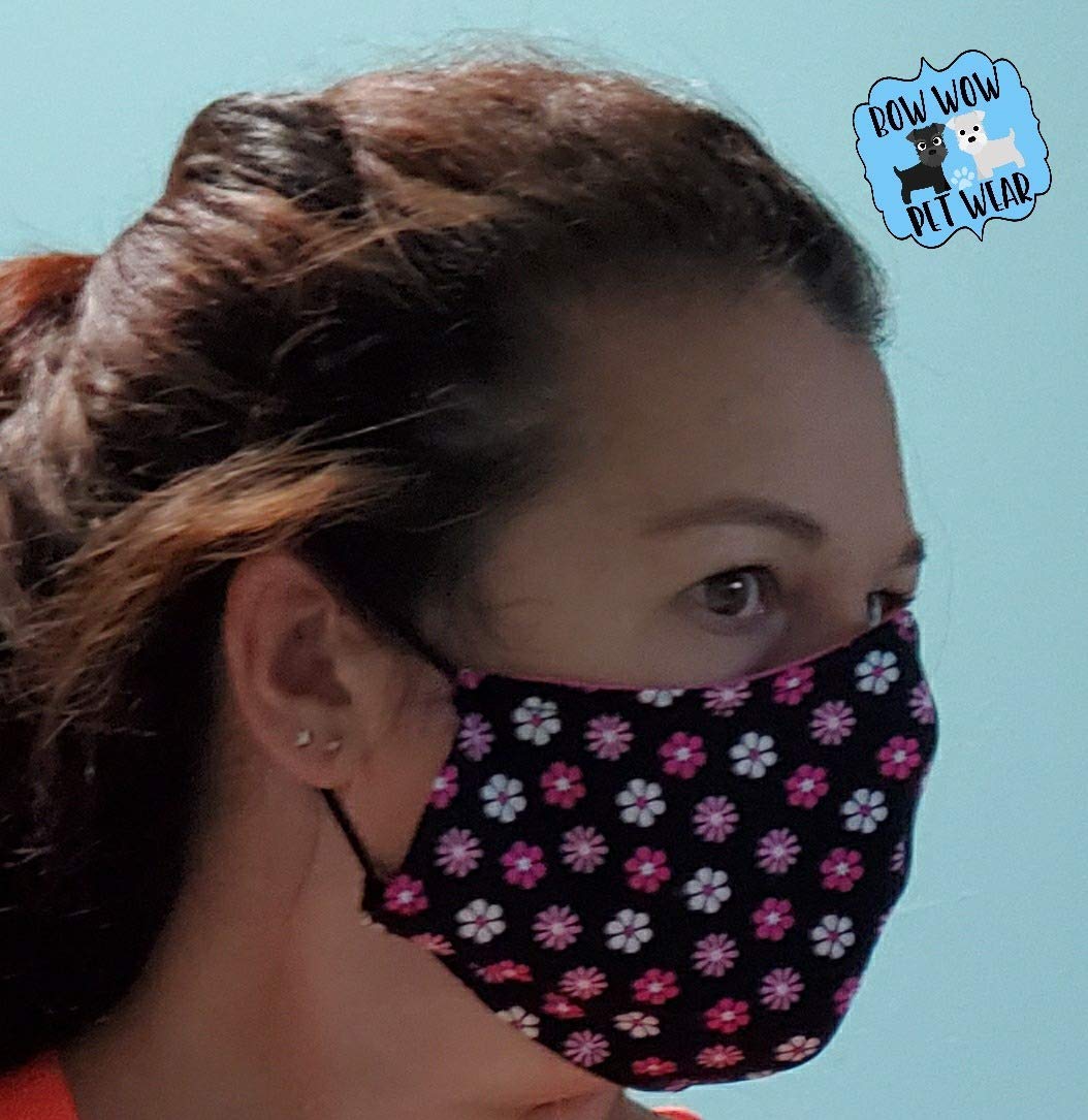 Christmas Goat Farm Print Cotton Face Mask - Washable, Breathable & Reusable with Filter Pocket - Unisex Adult Dust Mask | Handmade in USA | Perfect for Holidays, Farm Visits & Outdoor Activities