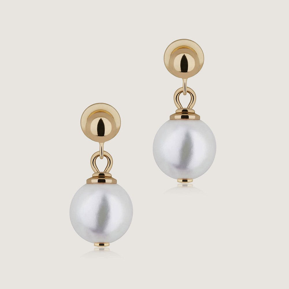 22K Gold Plated Lana Pearl Earrings for Women - Elegant & Timeless Jewelry for Weddings, Parties & Special Occasions