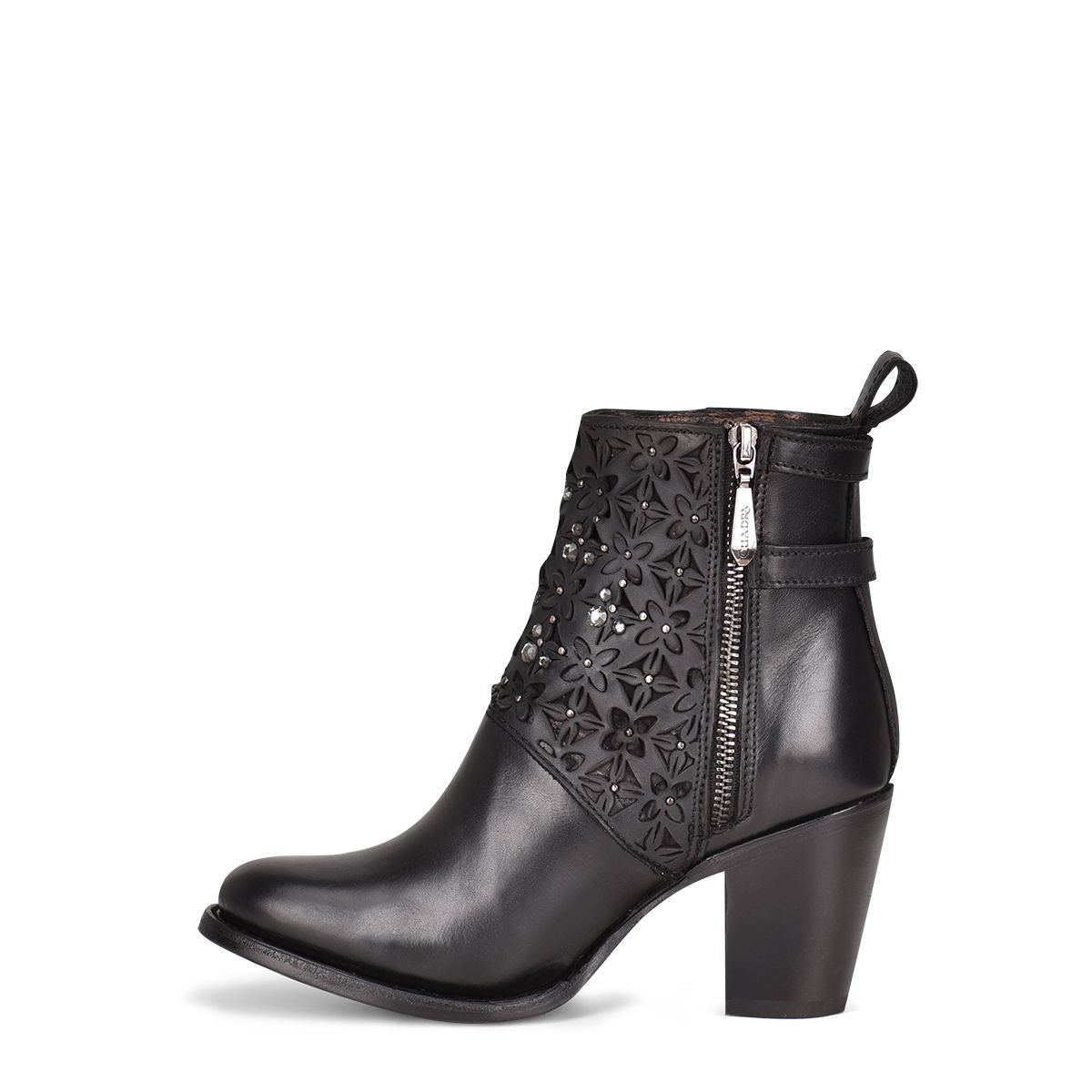 Women's Cuadra Black Paris Texas Western Leather Ankle Boots - Stylish Cowboy Boots for Casual Wear, Country Outfits & Western Fashion