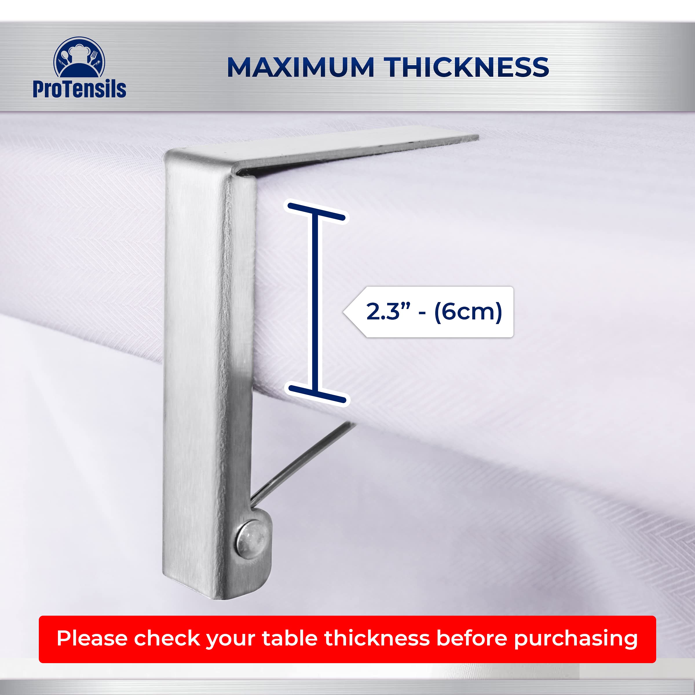 6 Pack Stainless Steel Picnic Tablecloth Clips - Heavy Duty Outdoor Table Clamps for 2.3
