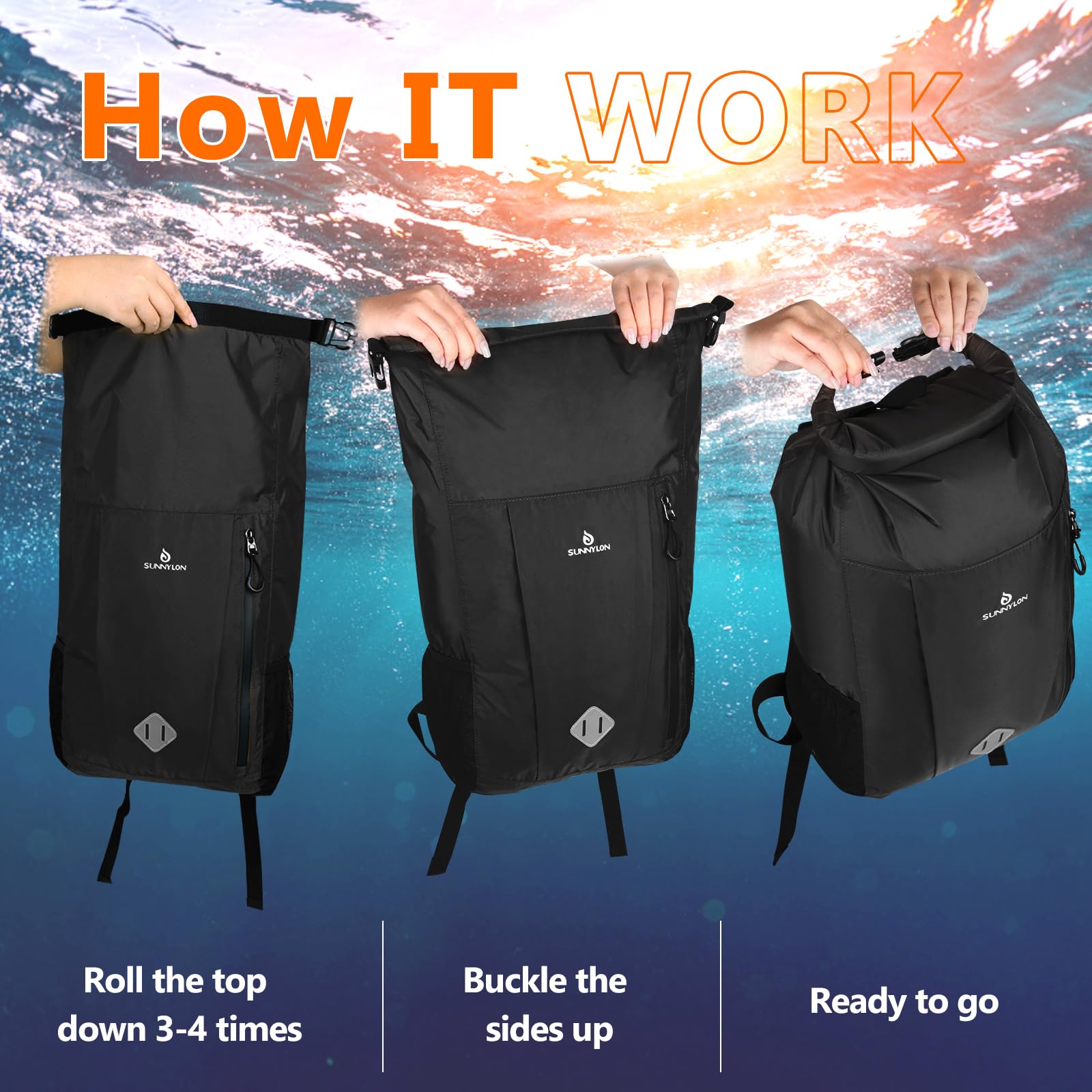 20L Waterproof Dry Bag Backpack with Waist Pouch & Phone Case - Roll Top Design for Kayaking, Boating, Beach, Rafting, Hiking, Camping, Fishing - Perfect for Outdoor Adventures and Water Sports