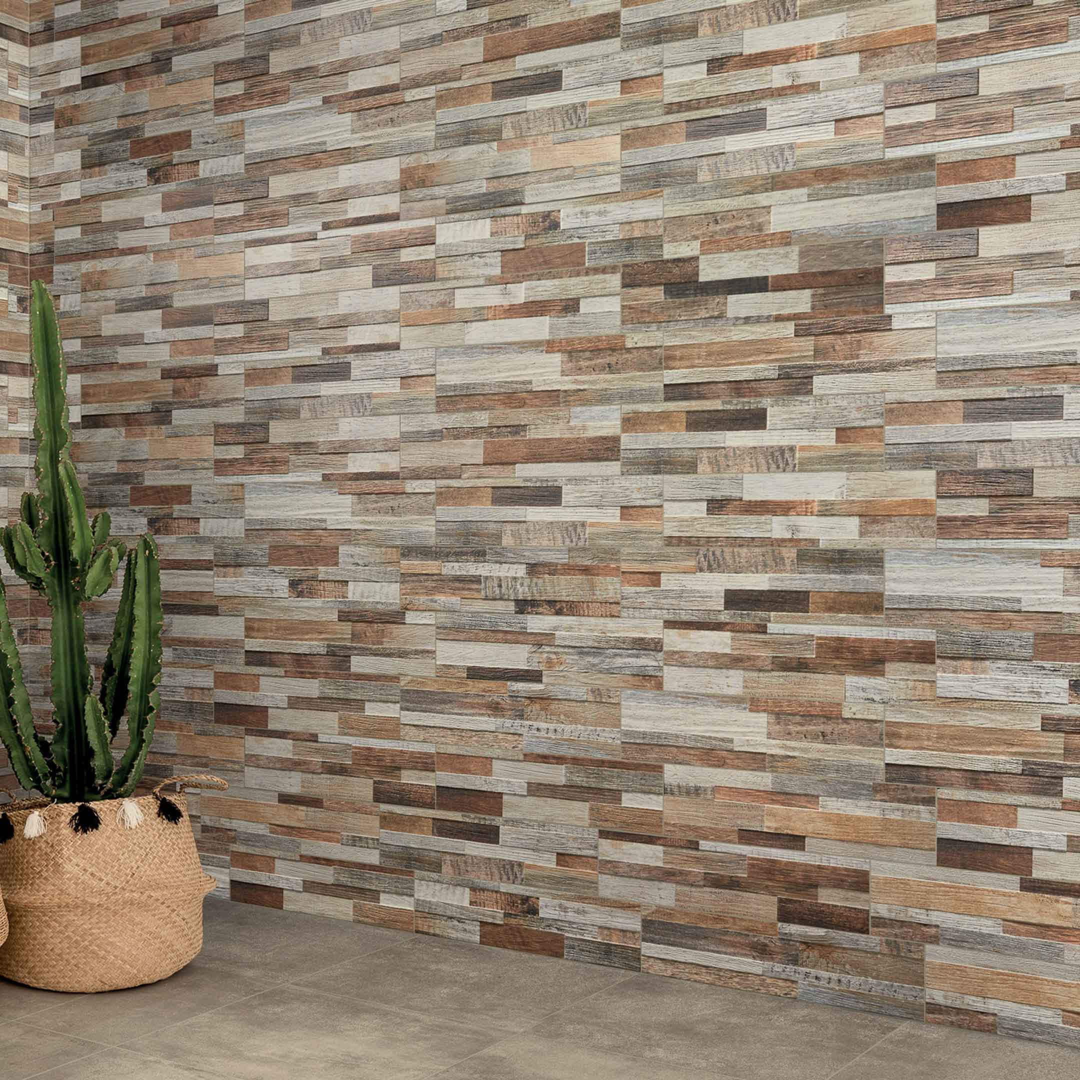 Inwood 3D Ledger Panel Wall Tile - Modern Textured Wood Wall Decor for Living Room, Bedroom & Office - Easy Peel & Stick Installation